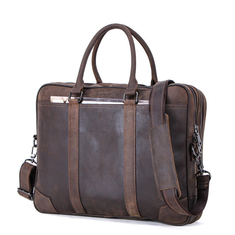 Multifunctional Leather Men's Business Briefcase