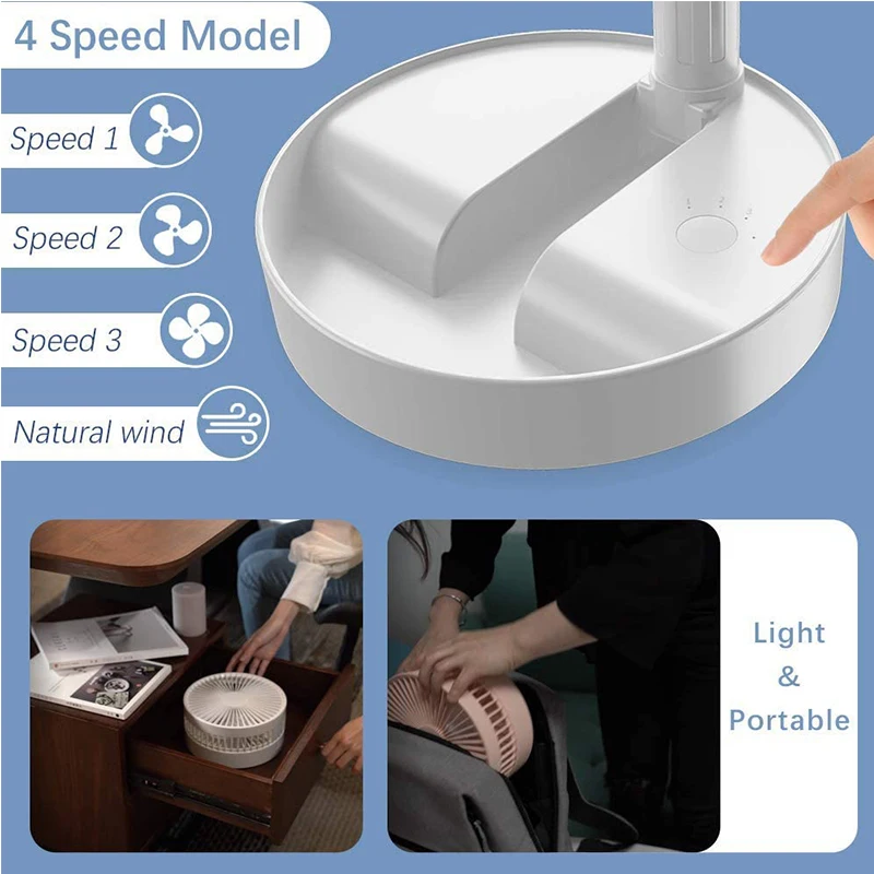 Folding USB Rechargeable Fan with Remote Control P11