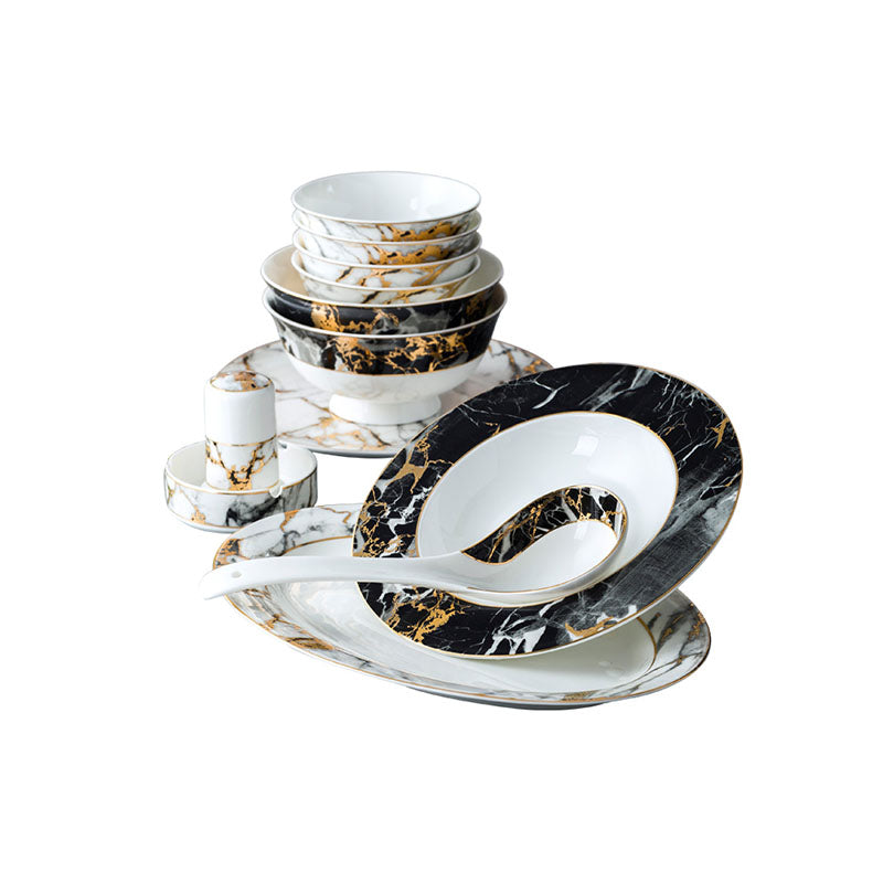 Ceramic Dishes and Tableware Set for Dining
