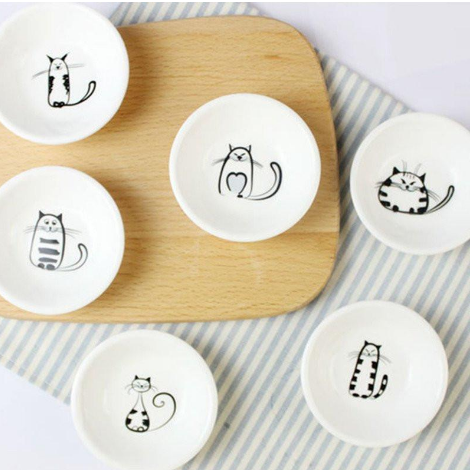 Cute Cartoon Ceramic Dishes for Sauces and Dips